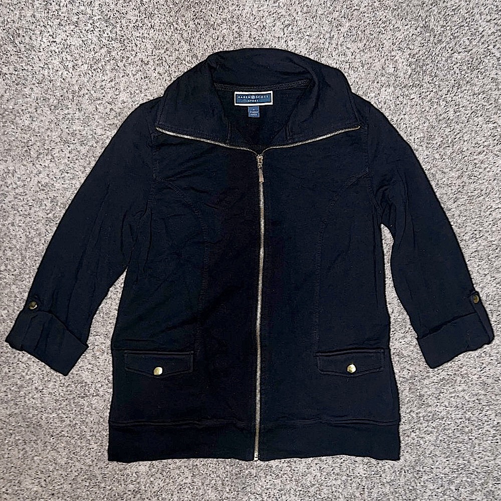 Karen Scott Sport Women's Black Full Zip Jacket! Size Small. - Picture 8 of 11